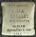 Stolperstein für Netta Strauss (Aachener Straße 28)