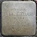 Stolperstein für Paula Ziegellaub (Thieboldsgasse 102)