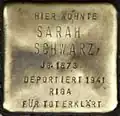 Stolperstein für Sarah Schwarz (Richard-Wagner-Straße 23)
