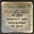 Stolperstein für Siegmund Sass (Elsaßstraße 59)