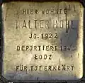 Stolperstein für Walter Mohl (Richard-Wagner-Straße 23)