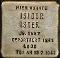 Stolperstein für Isidor Oster (Blumenthalstraße 15)