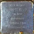 Stolperstein für Ernst Herz (Neue Maastrichter Straße 3)