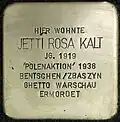Stolperstein für Jetti Rosa Kalt