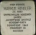 Stolperstein für Markus Ringler