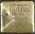 Stolperstein für Felix Dahl (Ubierring 12)