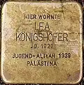 Stolperstein für Lea Königshöfer (Dasselstraße 77)