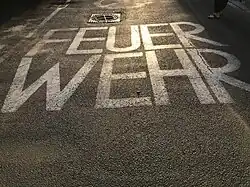 Schriftzug „Feuerwehr“