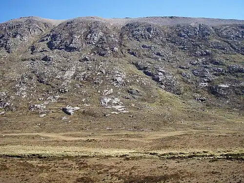 Srath Dionard mit der Westflanke des Cranstackies