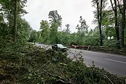 Schäden an der Konradshöher Straße am 28. Juni 2025
