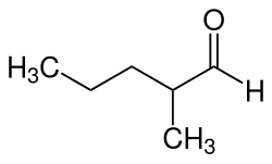 Strukturformel von 2-Methylvaleraldehyd
