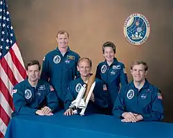 v. l. n. r. Ronald Grabe, David Walker, Norman Thagard, Mary Cleave, Mark Lee