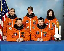 v. l. n. r. Kenneth Cockrell, Stephen Oswald, Michael Foale, Kenneth Cameron, Ellen Ochoa
