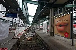 Vorverlegung von Bahnsteig 12, Ende September 2013