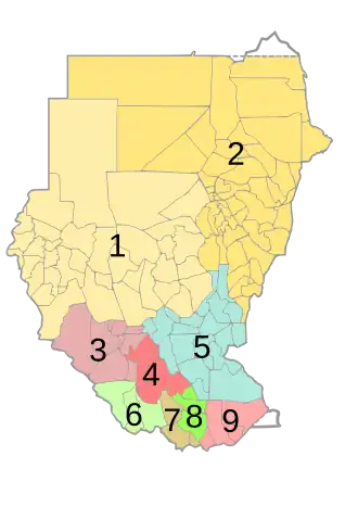 Karte der Kirchenprovinz Juba