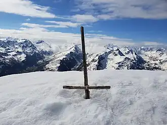 Gipfelkreuz auf dem Piz Lagrev.