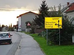 Wegweiser nach Vučkovec im Gemeindesitz Sveti Martin na Muri