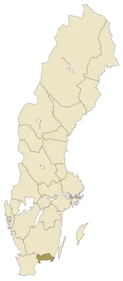 Lage von Blekinge in Schweden