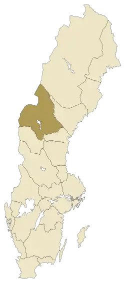 Lage von Jämtland in Schweden