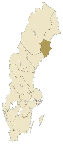 Lage von Västerbotten in Schweden