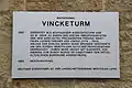 Hinweistafel am Vincketurm