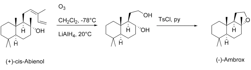 Synthese von Ambrox ausgehend aus (+)-cis-Abienol