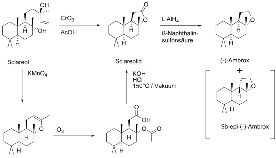Synthese von Ambrox ausgehend von Sclareol