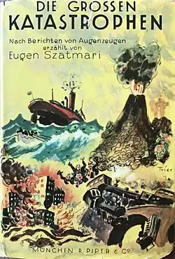 Das Buch von Berlin (1927) und Die großen Katastrophen (1928), beide Umschläge von Walter Trier gestaltet