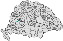 Lage des Komitats Szilágy