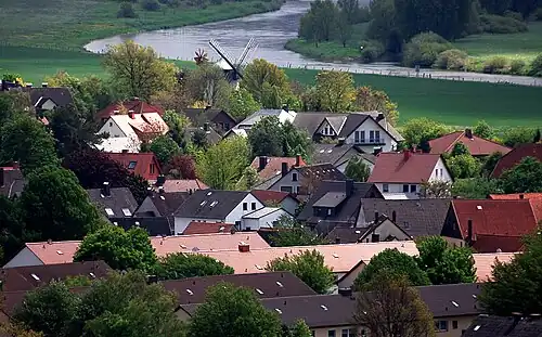 Lage der Mühle am Ortsrand