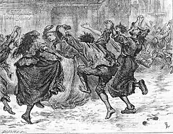 Carmagnole-Tanz. Illustration von Fred Barnard.