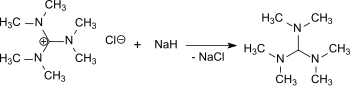 Synthese von Tris(dimethylamino)methan (TDAM) aus Hexamethylguanidinium-chlorid