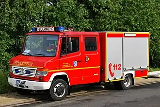 Tragkraftspritzenfahrzeug mit Wasser