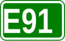 Zeichen der Europastraße 91