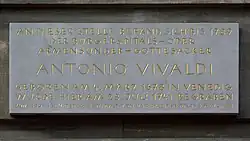 Gedenktafel für Antonio Vivaldi