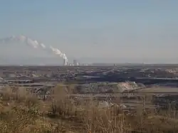 Tagebau Profen-Süd mit Kraftwerk Lippendorf