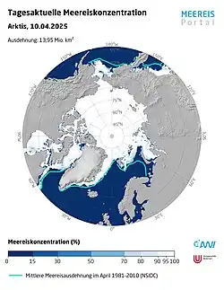Beispiel einer tagesaktuellen Karte Meereis.