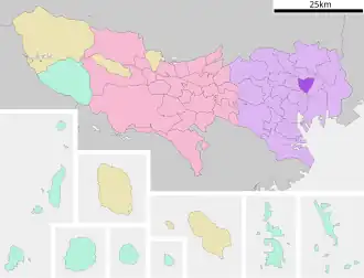 Lage Taitōs in der Präfektur