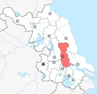 Lage von Taizhou in Jiangsu