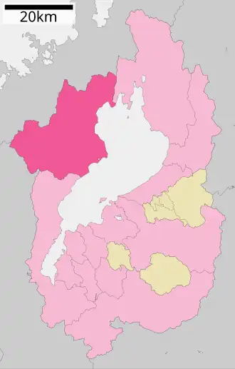 Lage Takashimas in der Präfektur