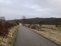 Blick auf den Hochberg aus dem Tal des Wentalgrabens (2022)