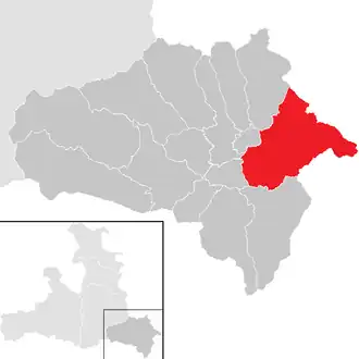 Lage der Gemeinde Tamsweg im Bezirk Hallein (anklickbare Karte)