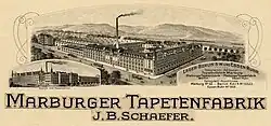 Tapetenfabrik in Marburg vor dem Zweiten Weltkrieg