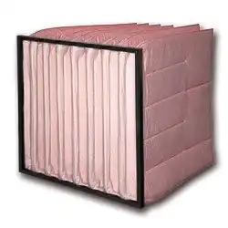 Taschenfilter, acht genähte Taschen der Länge ca. 25 cm in 25 × 25 cm Rahmen, Filtermaterial dreilagig