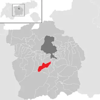 Lage der Gemeinde Telfes im Stubai im Bezirk Innsbruck-Land (anklickbare Karte)