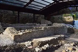 Grundmauer der inneren Cella aus der römischen Kaiserzeit