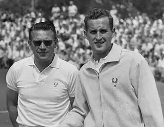 Jaroslav Drobný und Neale Fraser (Noordwijk 1956)