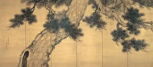 Stellschirm mit Kiefern