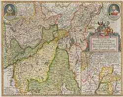 Territorialkarte de Hertochdommen Gulick, Cleve, Berghe en de Graeffschappen van der Marck en Ravensbergh