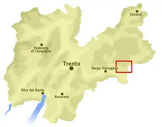 Karte von Valle del Tesino